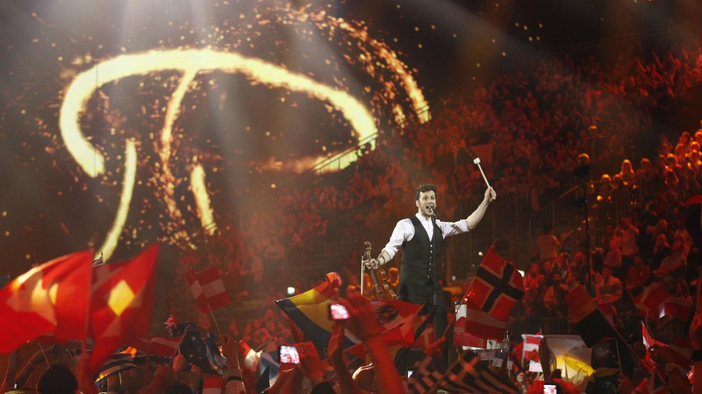 Sebalter nella sua performance durante la semifinale a Copenhagen