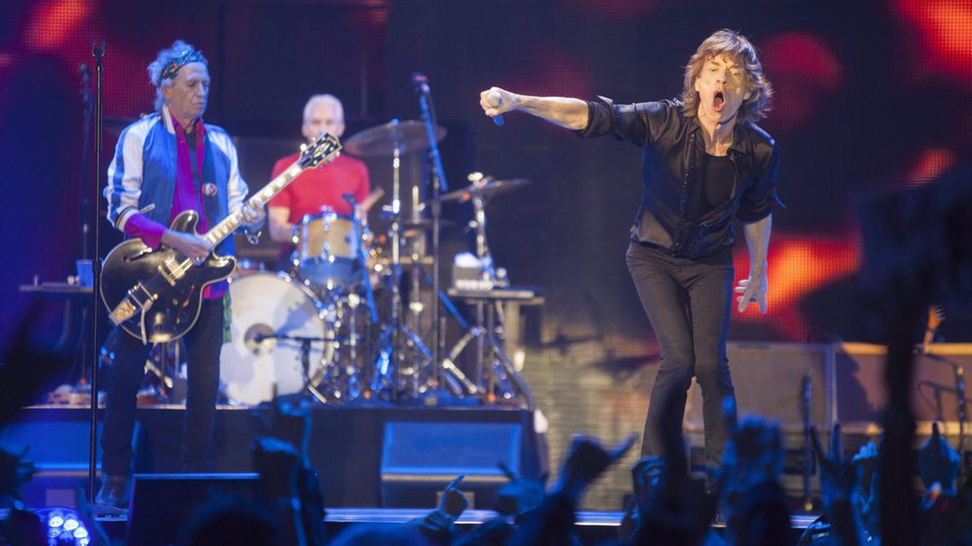 Richard, Watts e Jagger sul palco di Macao il 9 marzo 2014
