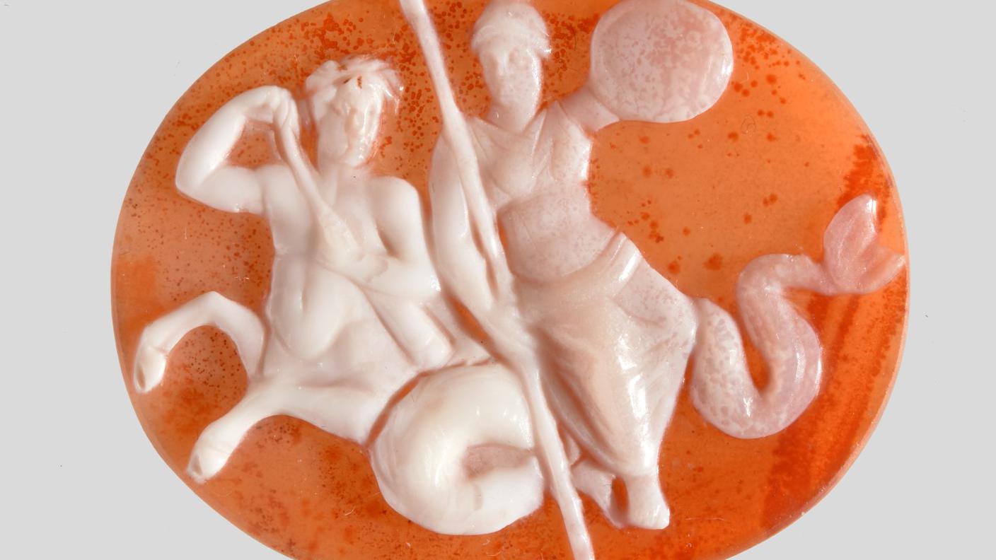 Cammeo con ittiocentauro e dea (forse Tetide)