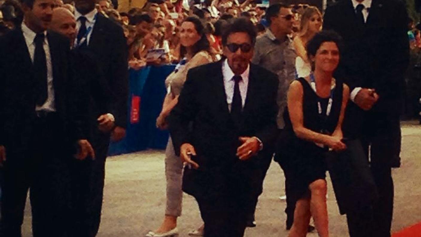 L'arrivo dell'attore al festival