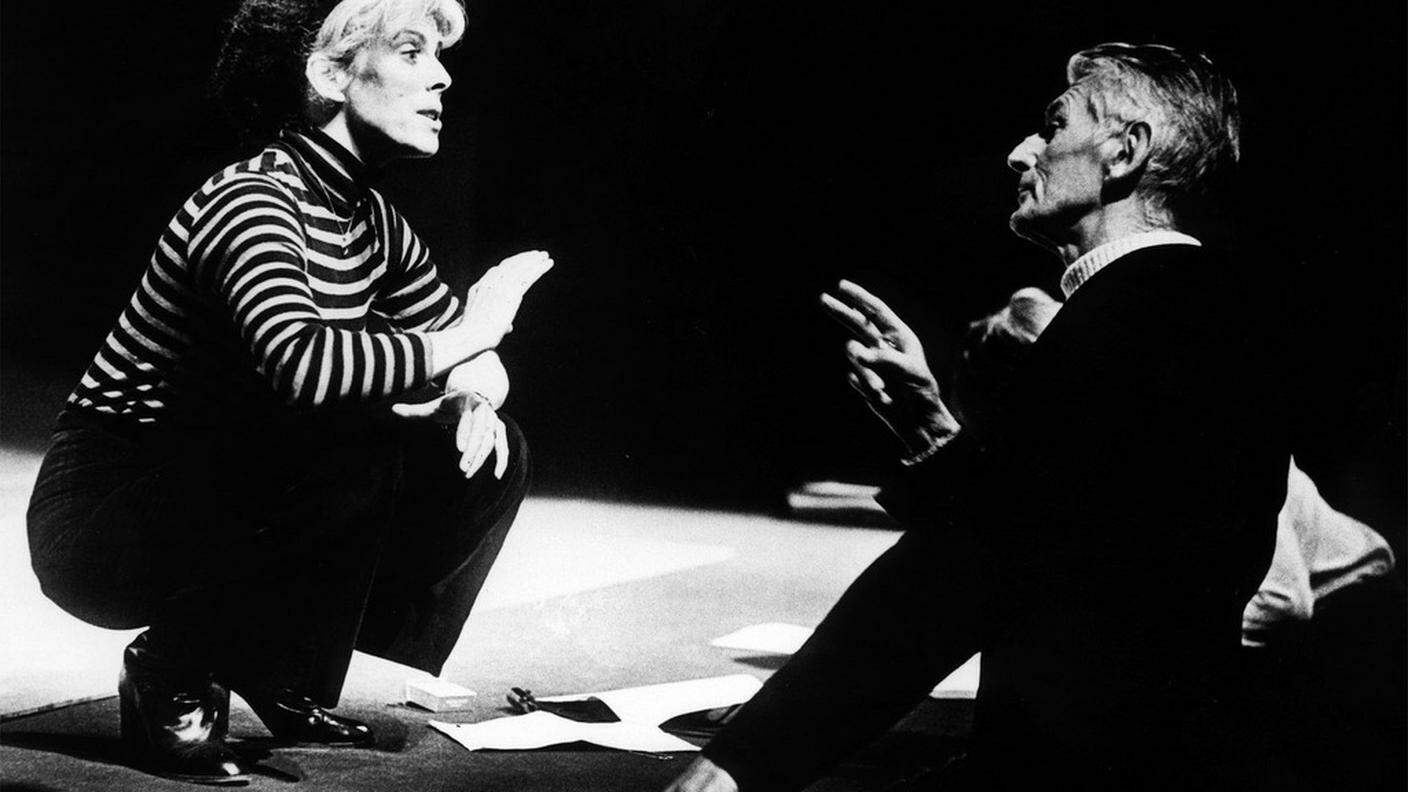 L'attrice con il drammaturgo Samuel Beckett