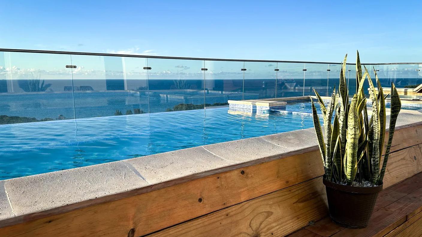 La vista dall'ultimo piano della Duna Tower sul Mar dei Caraibi