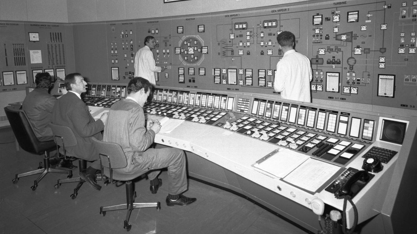 Il centro di controllo della centrale nel 1968