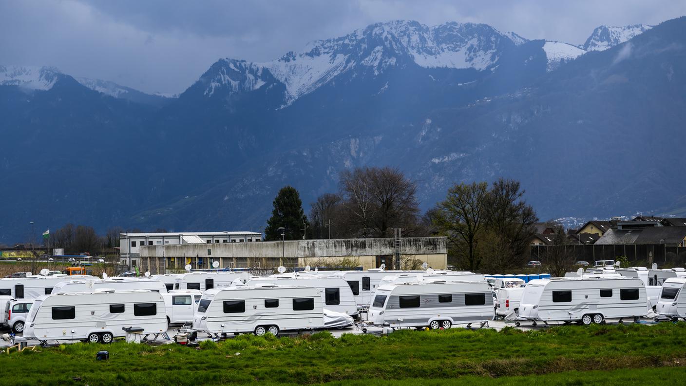 L'area di sosta per nomadi a Rennaz, nel canton Vaud