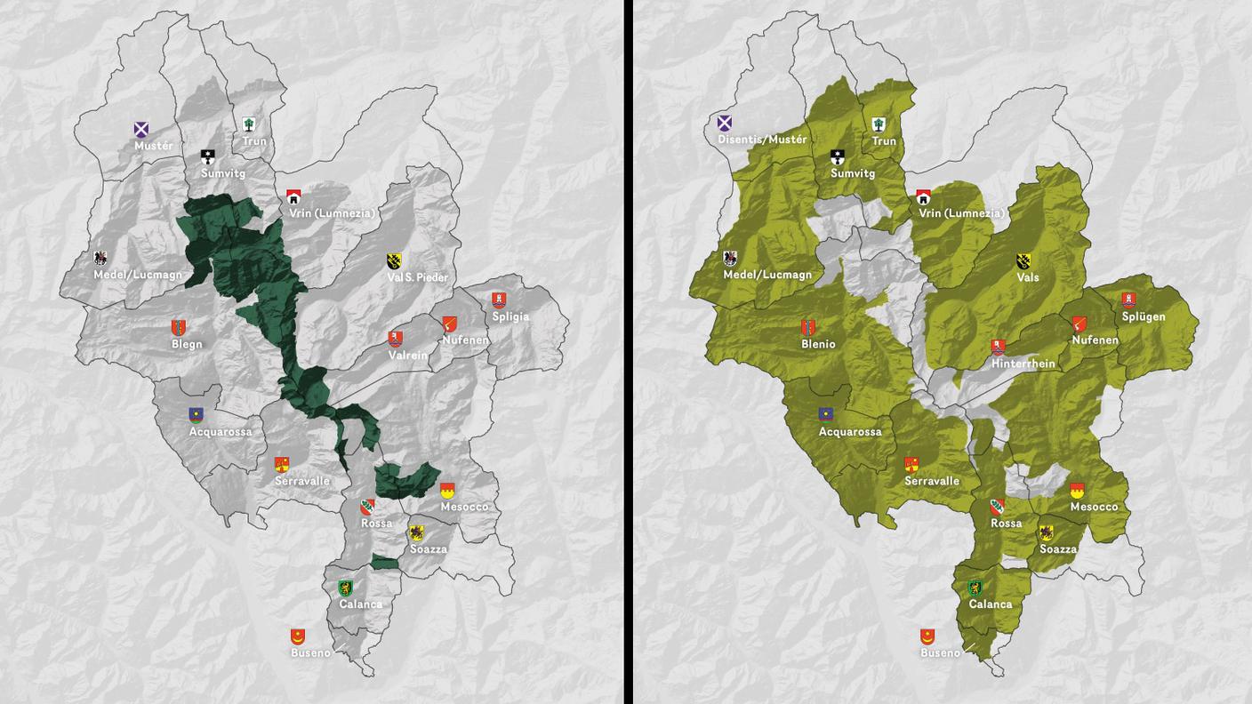 Il territorio del parco con la zona centrale e quella periferica