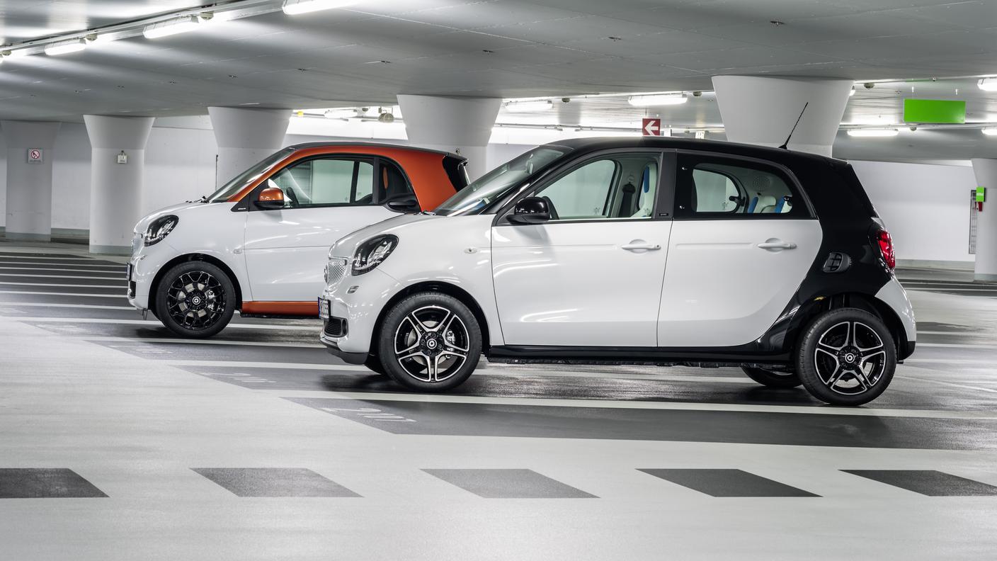 La forfour è 79 cm più lunga della Smart fortwo