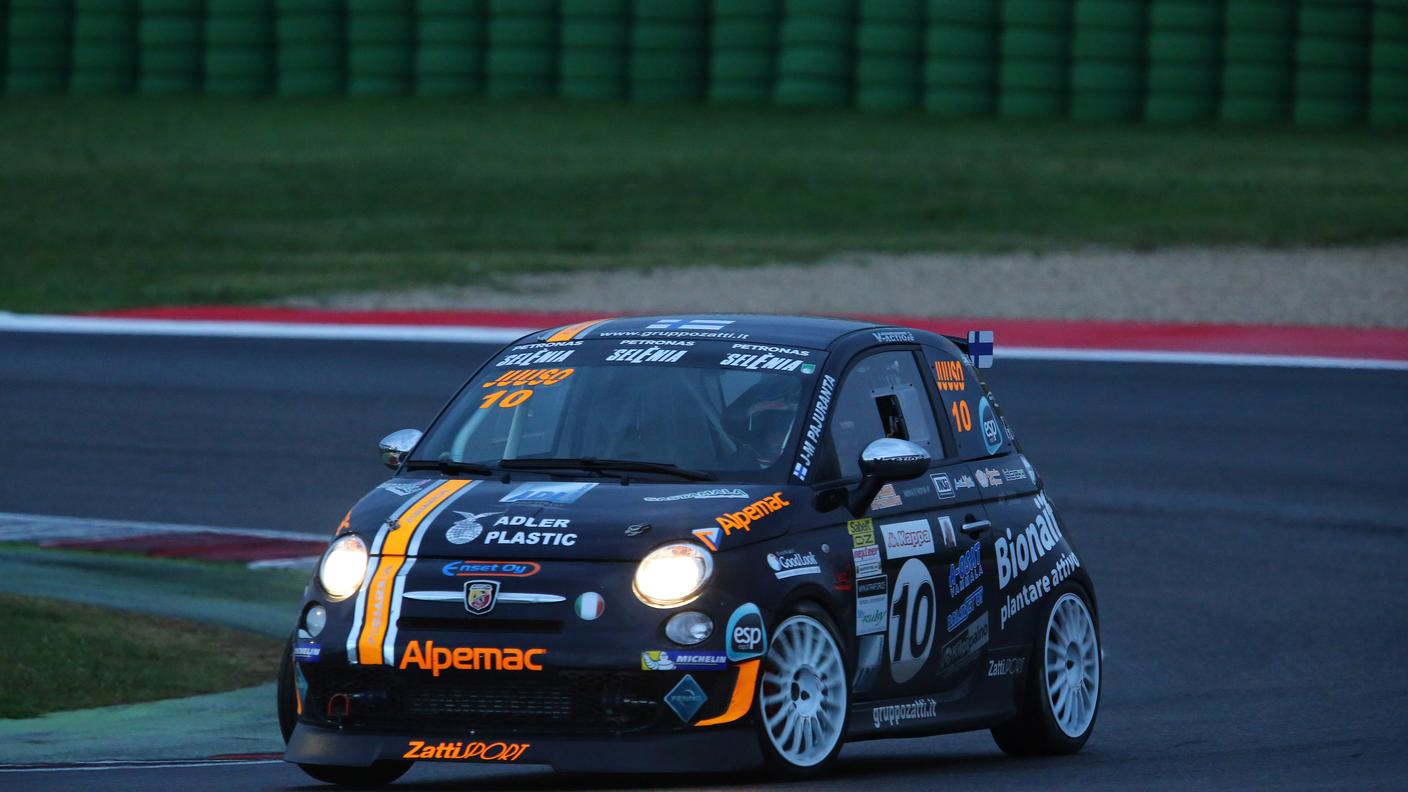 Il finnico Juuso Pajuranta, su Abarth 695 Assetto Corse Evoluzione