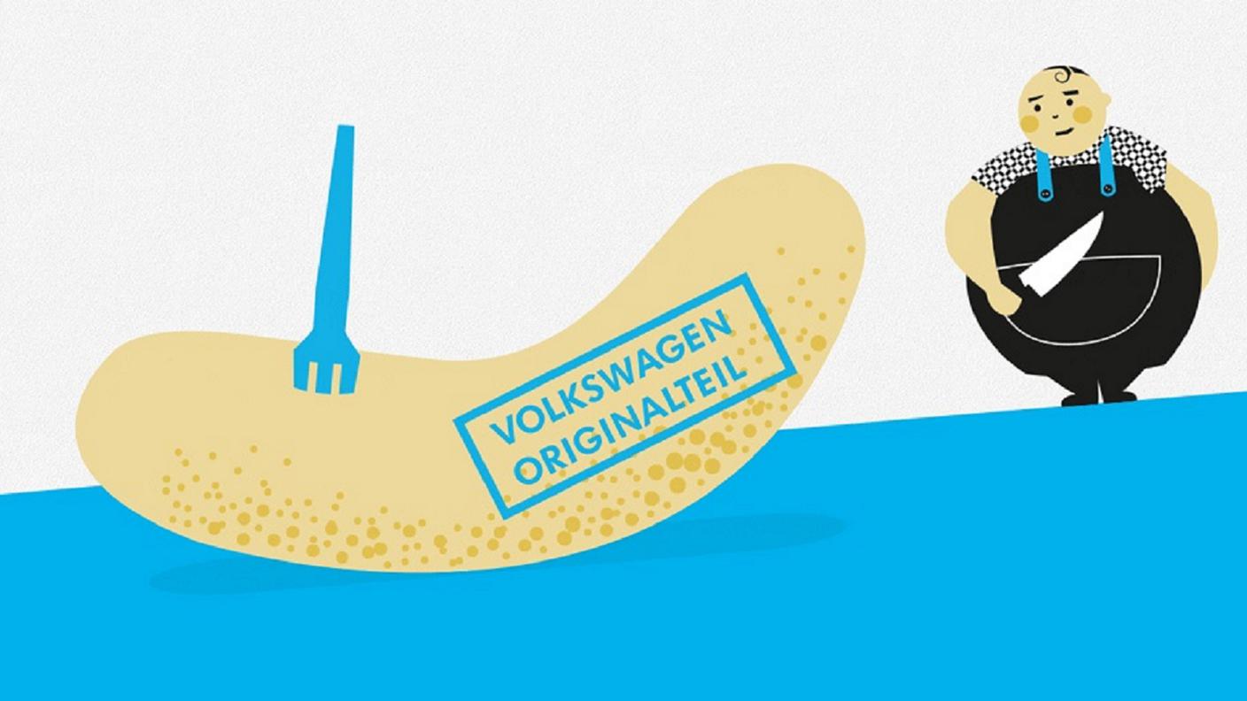 Il logo delle salsicce VW nell'house organ aziendale