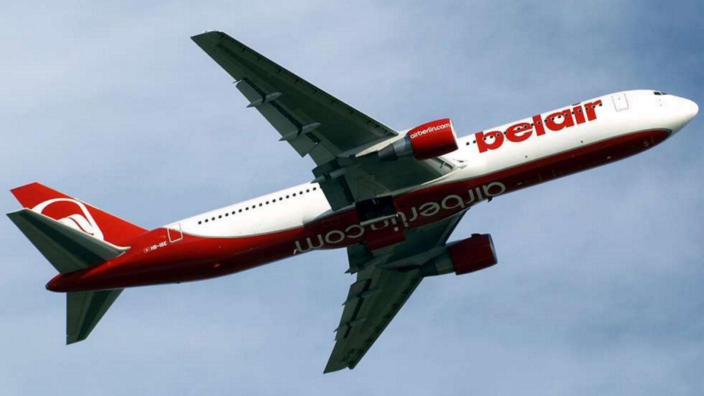 Gli aerei Belair avevano la livrea Airberlin e l'immatricolazione elvetica
