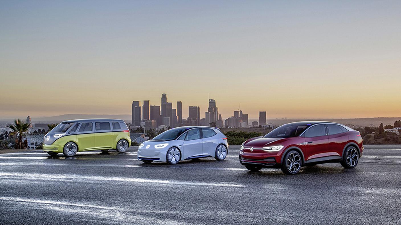 I tre veicoli elettrici e autonomi Volkswagen I.D. in mostra a Los Angeles