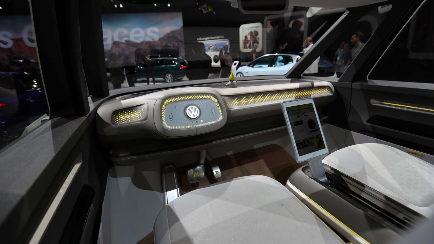 Gli interni molto avveniristici di un prototipo Volkswagen I.D.