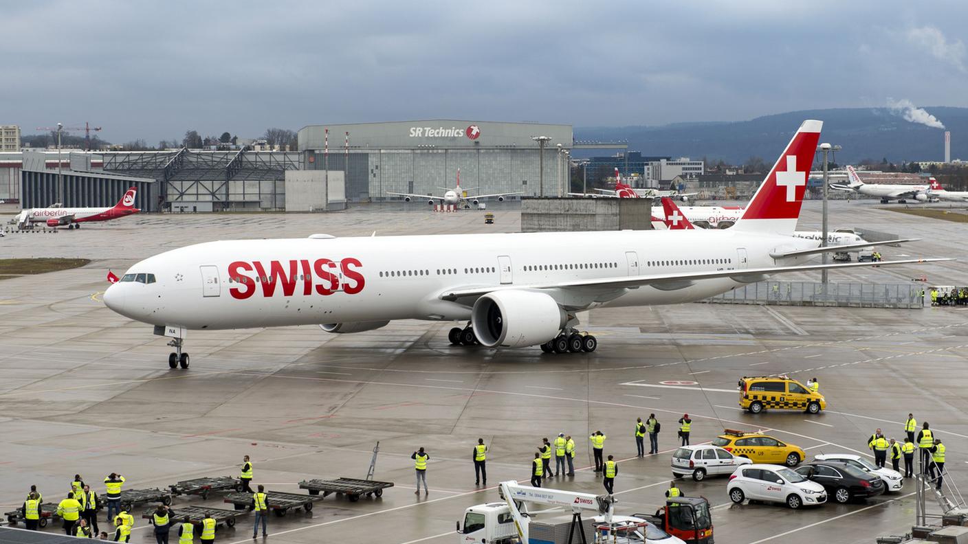 Il Boeing 777, qui uno di Swiss a Kloten, è l'erede del 747