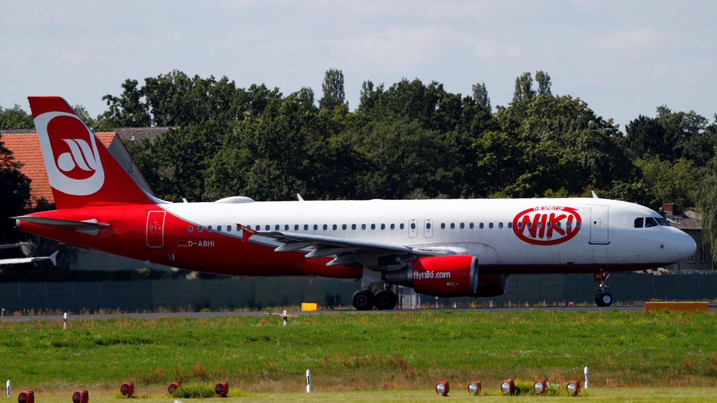 Un aereo della compagnia Niki che è finito adesso sotto l'egida di Vueling