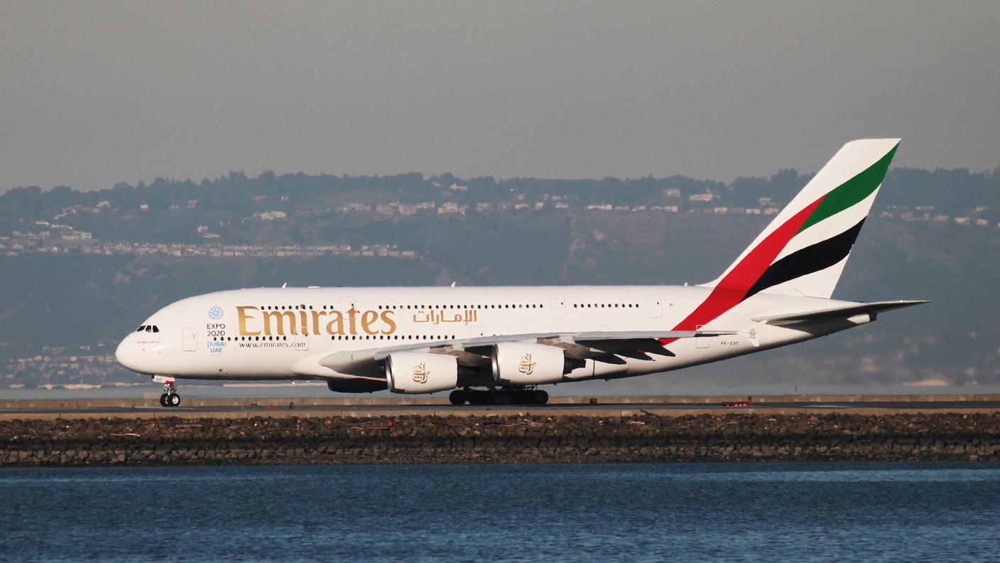 Un Airbus A380 della Emirates