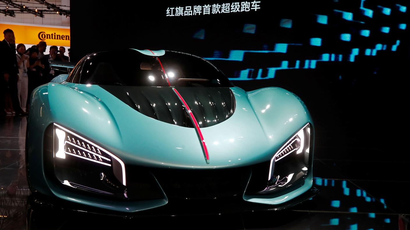 La supercar cinese Hongqi S9 adotta un motore ibrido V8 di 4,0 litri da 1'400 CV