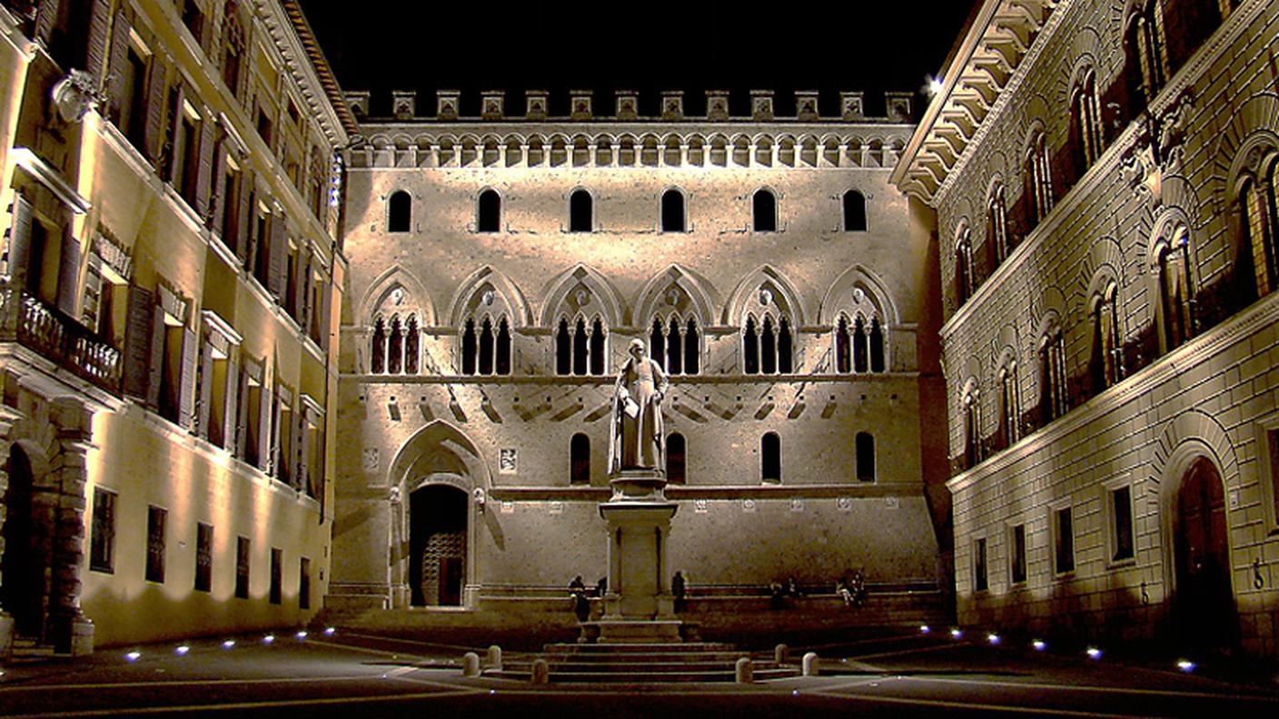 La sede centrale della Banca Monte dei Paschi di Siena