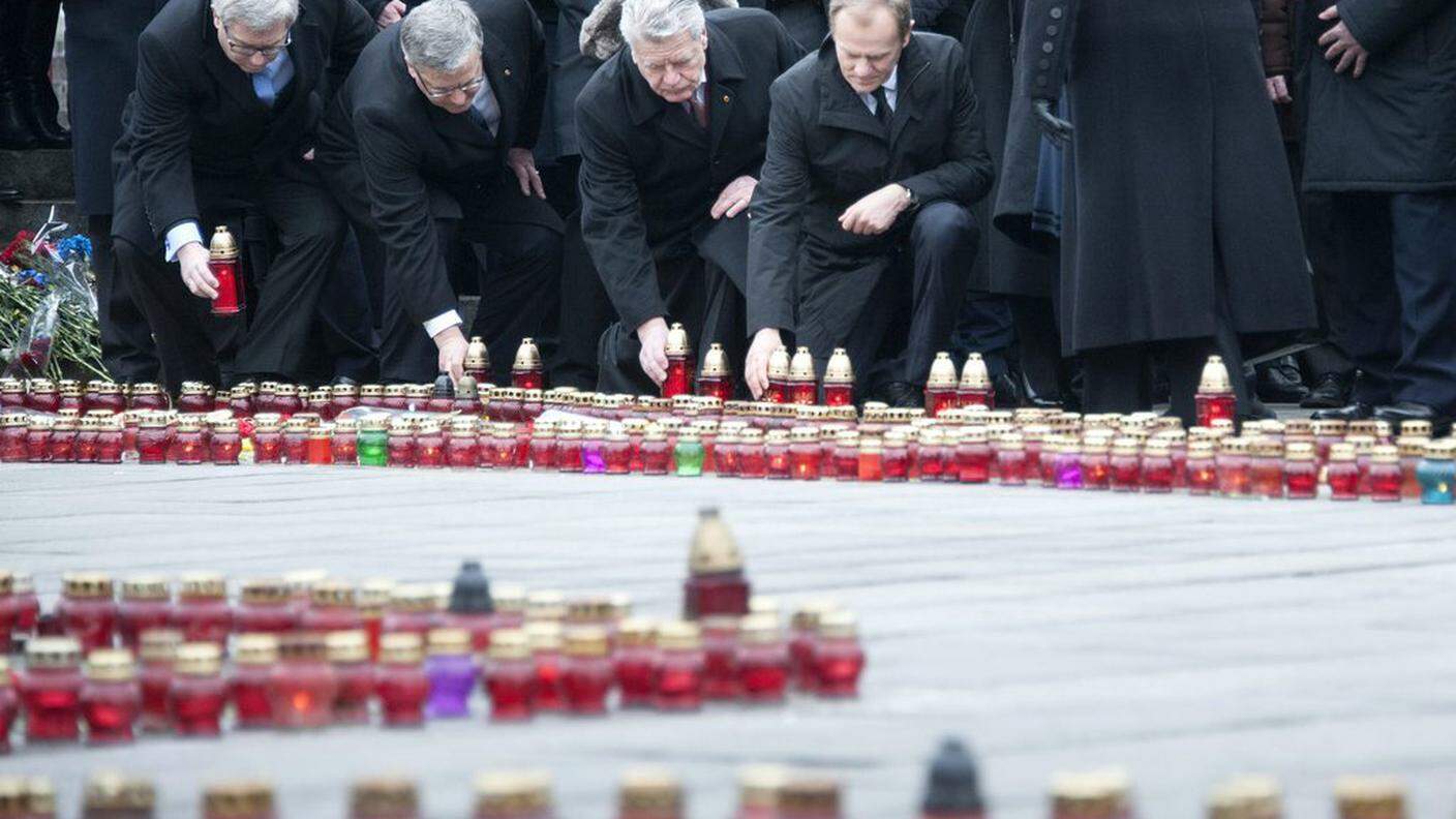 Bronislaw Komorowski, Joachim Gauck e Donald Tusk 