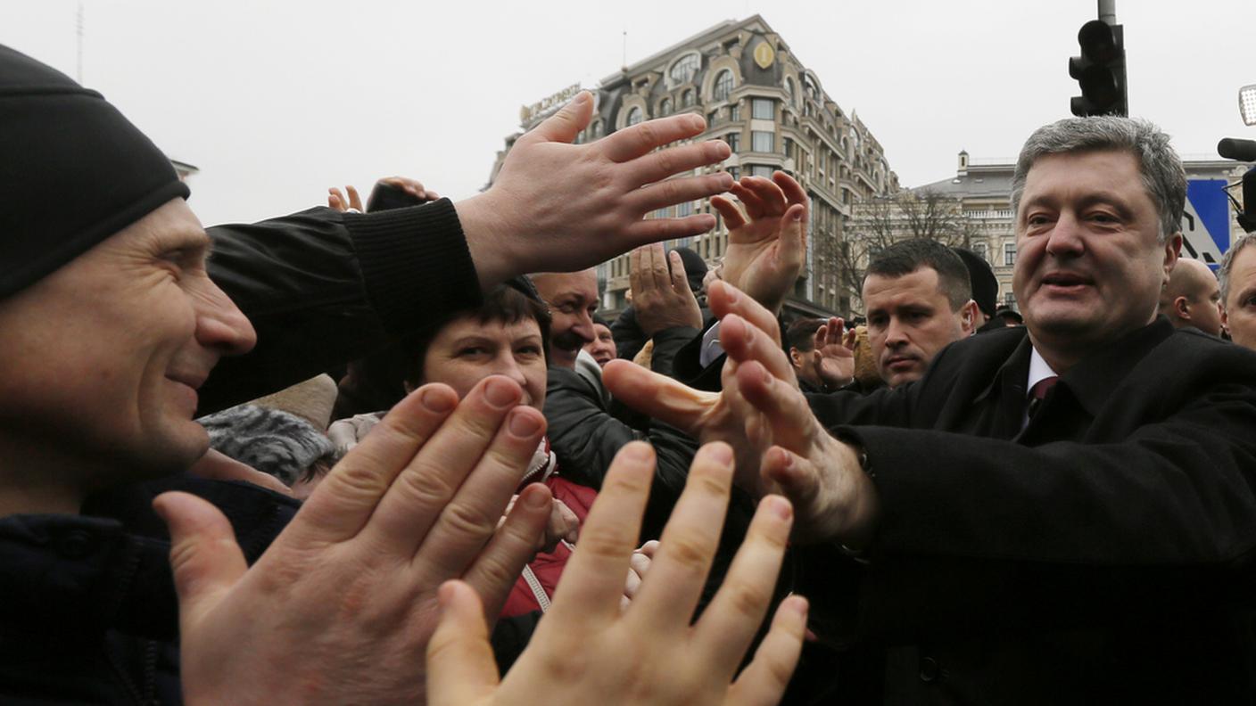 Petro Poroshenko in prima fila