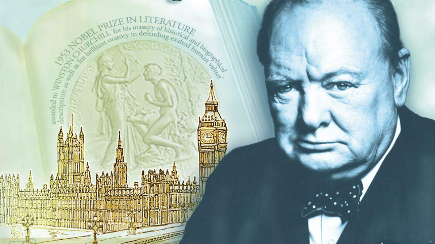 Winston Churchill su un progetto per le nuove banconote da 5 sterline