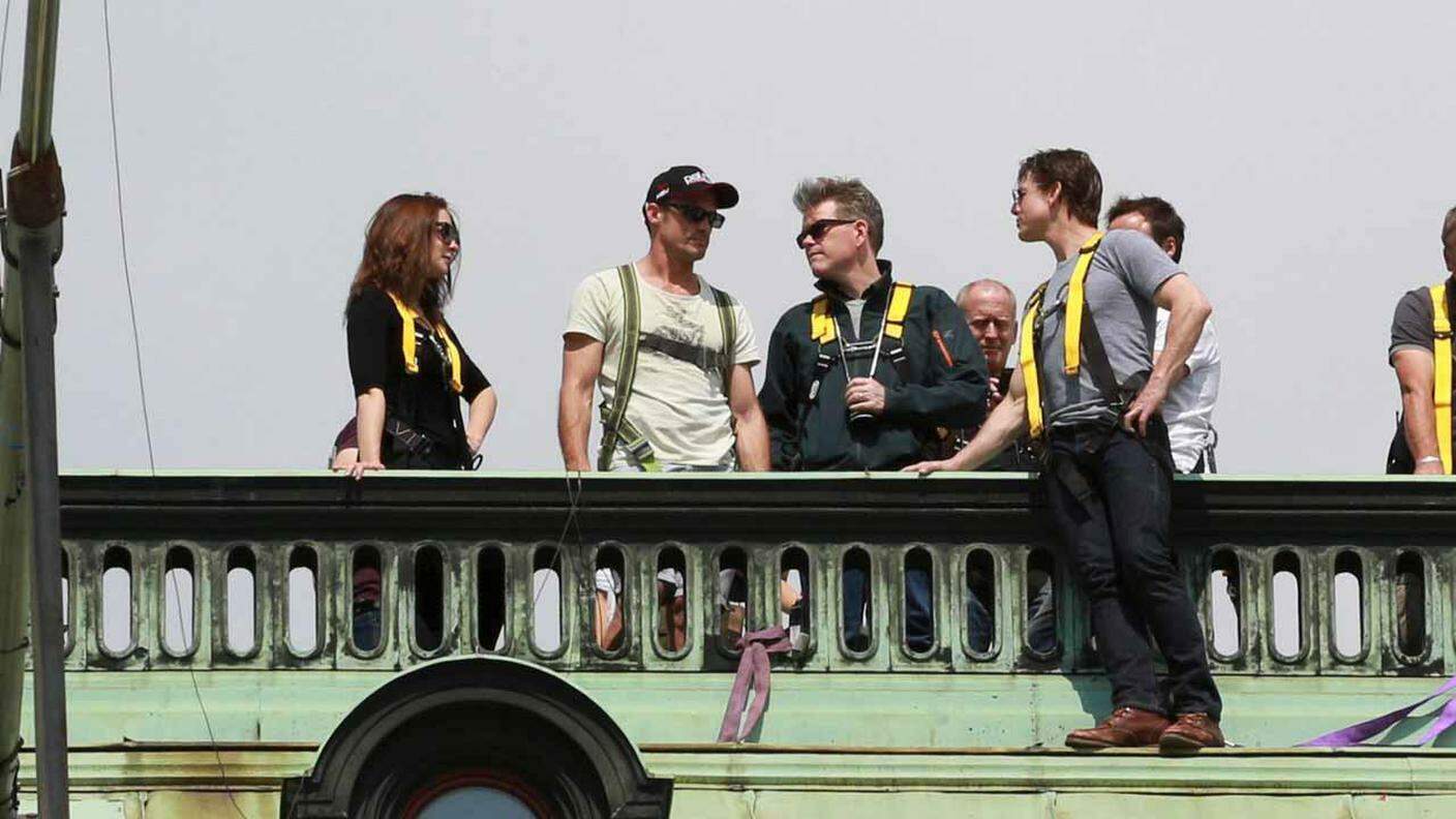 Tom Cruise sul set di "Mission Impossible 5", girato a Marrakech