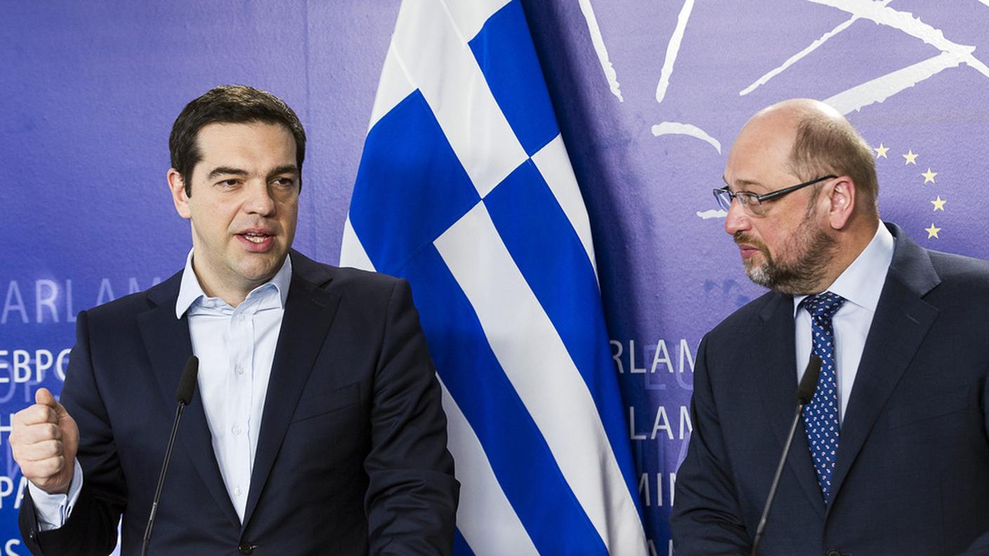 Tsipras e il presidente UE Schulz