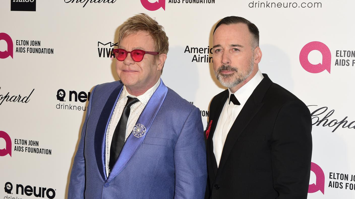 Elton John con il marito David Furnish