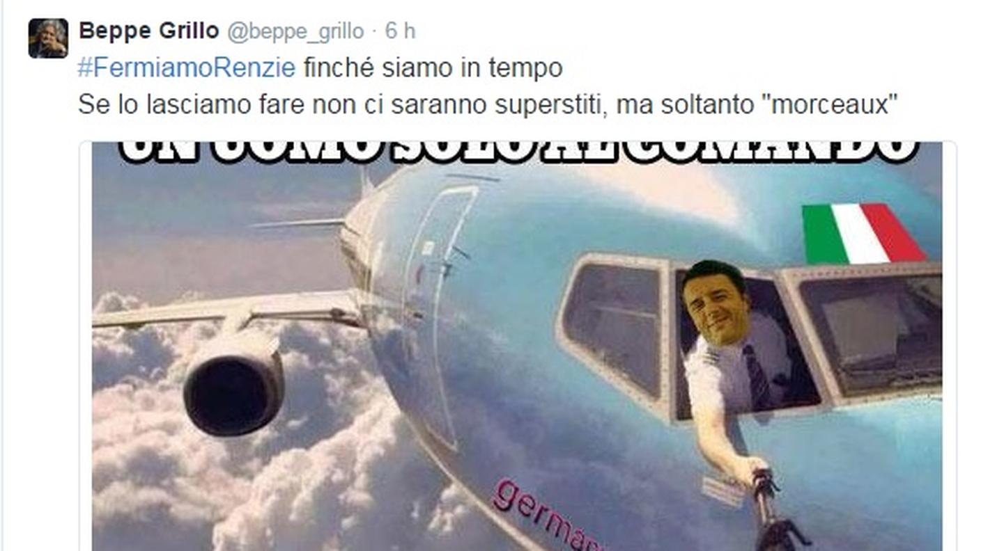 Dalla pagina Twitter di Beppe Grillo