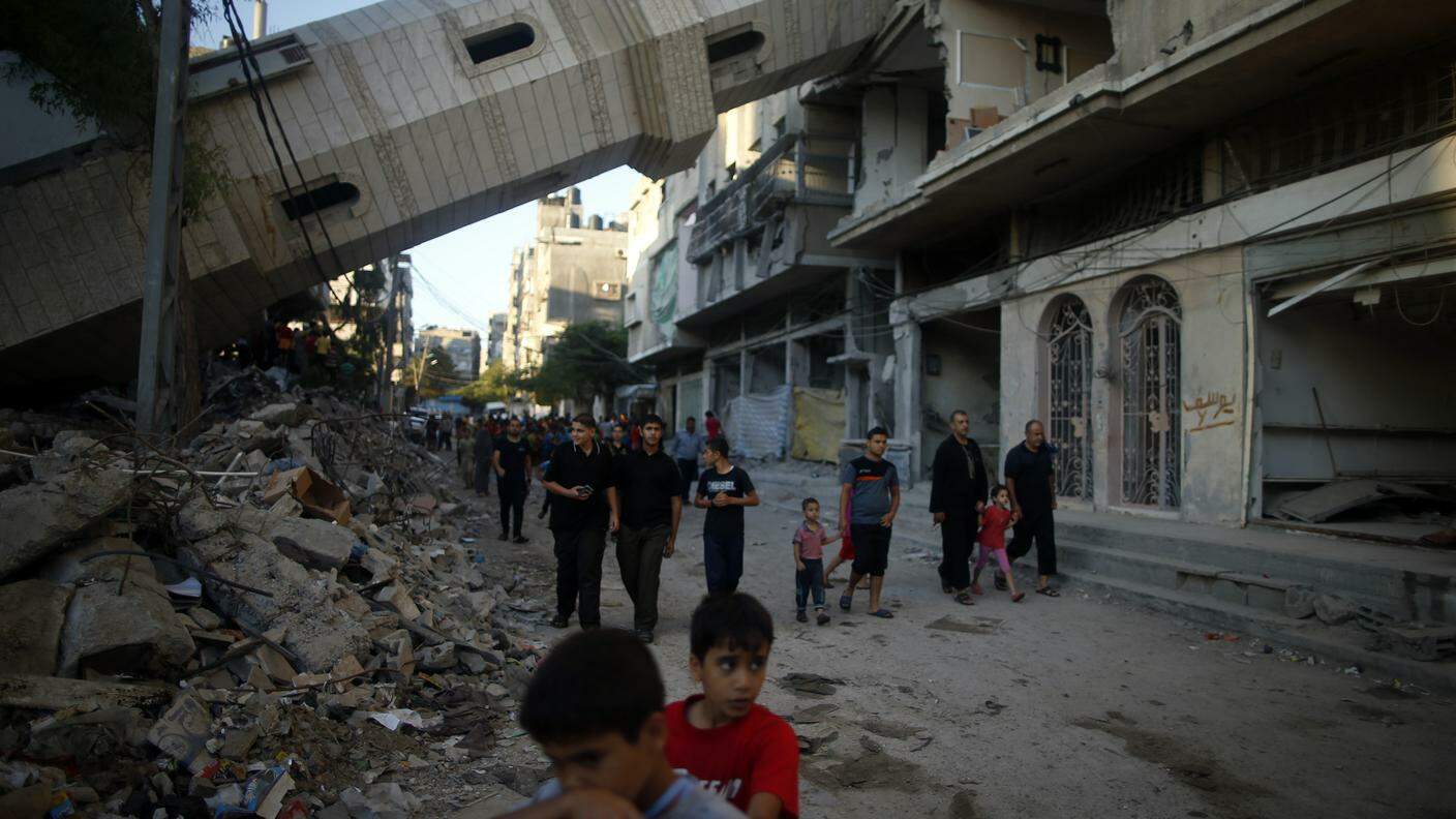 Effetti dei bombardamenti nella città di Gaza