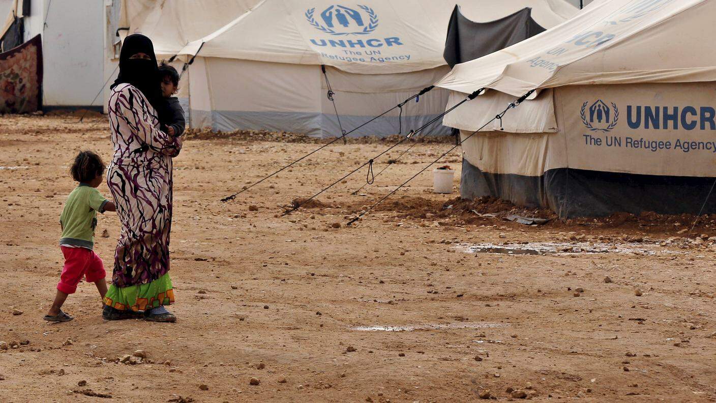 Rifugiati siriani nel campo profughi Al Zaatari, vicino alla città giordana di Mafraq