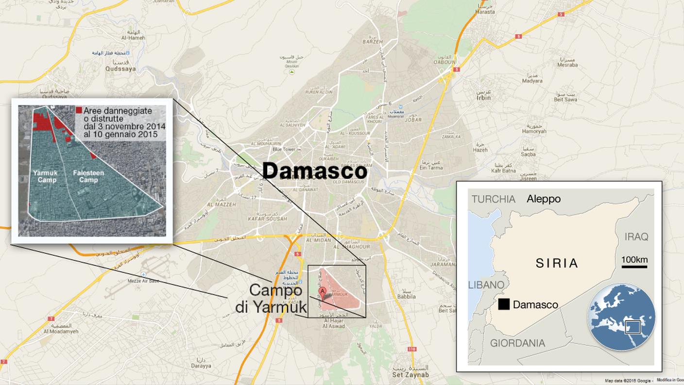 Le coordinate del campo di Yarmuk