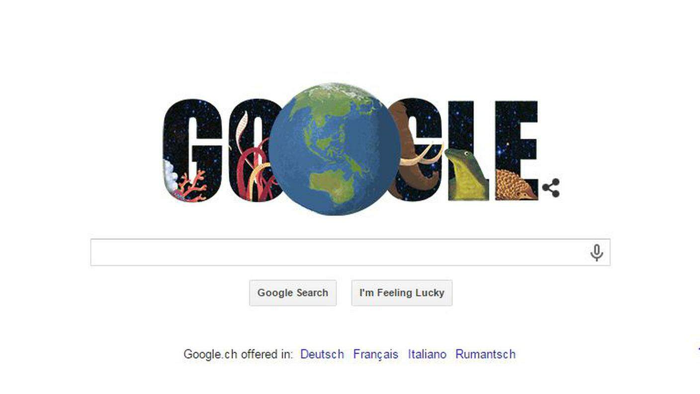 Il logo di Google dedicato alla Giornata della Terra
