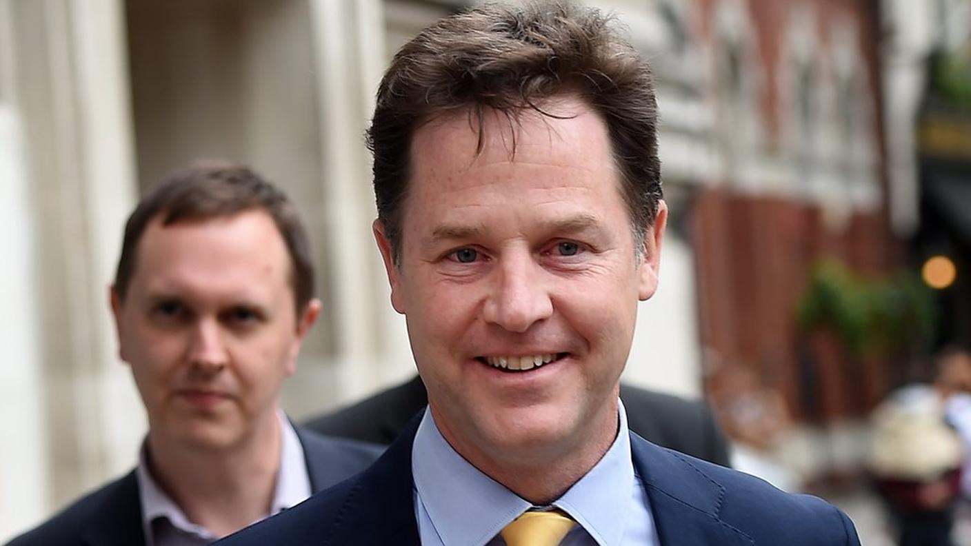 Nick Clegg, capo dei liberali, finora partner di coalizione dei conservatori