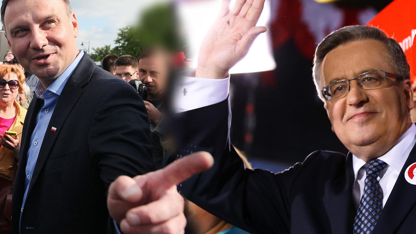 Andrzej Duda e, a destra, Bronislaw Komorowski