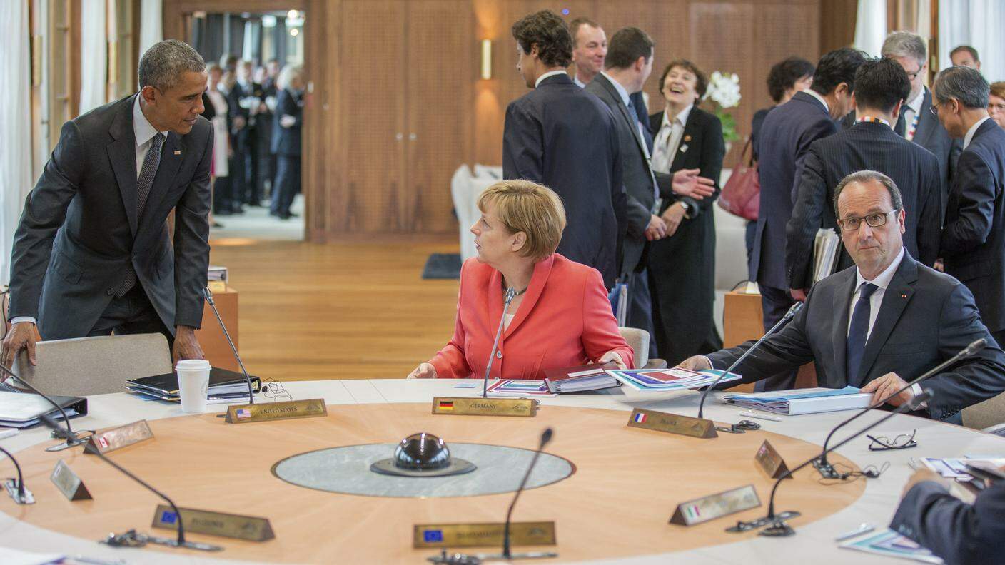 Barack Obama, Angela Merkel e François Hollande al lavoro lunedì