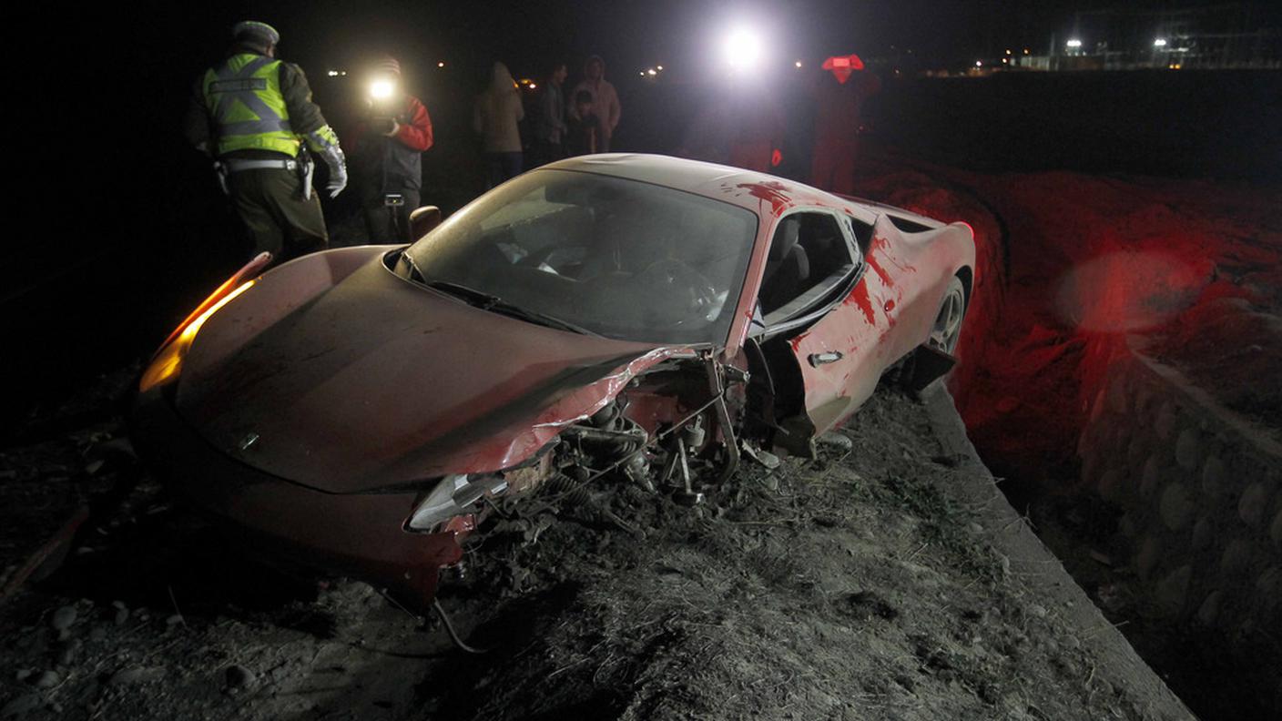 Vidal era alla guida della sua Ferrari 458, andata distrutta