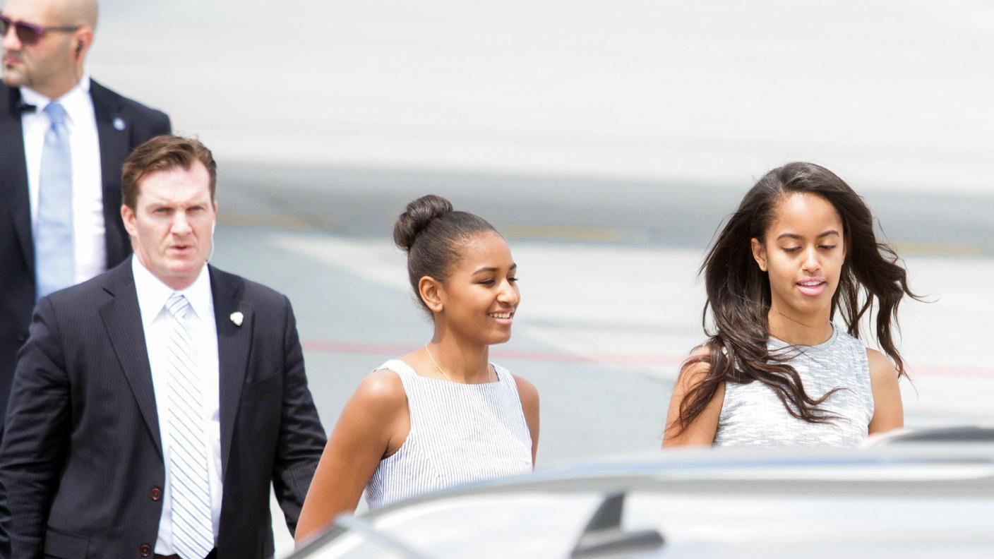 Sasha e Malia sorridenti 