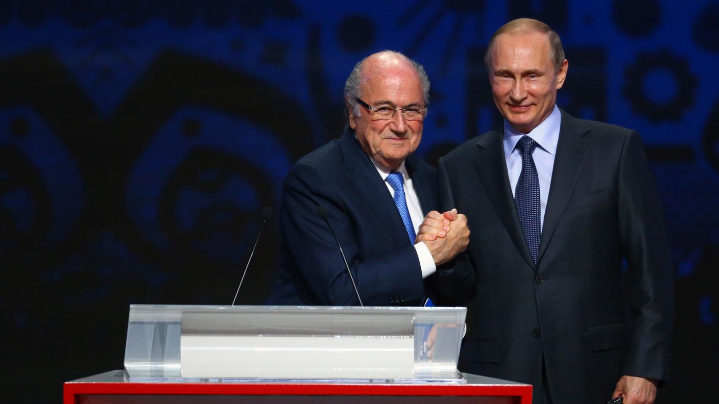 Joseph Blatter e Vladimir Putin 