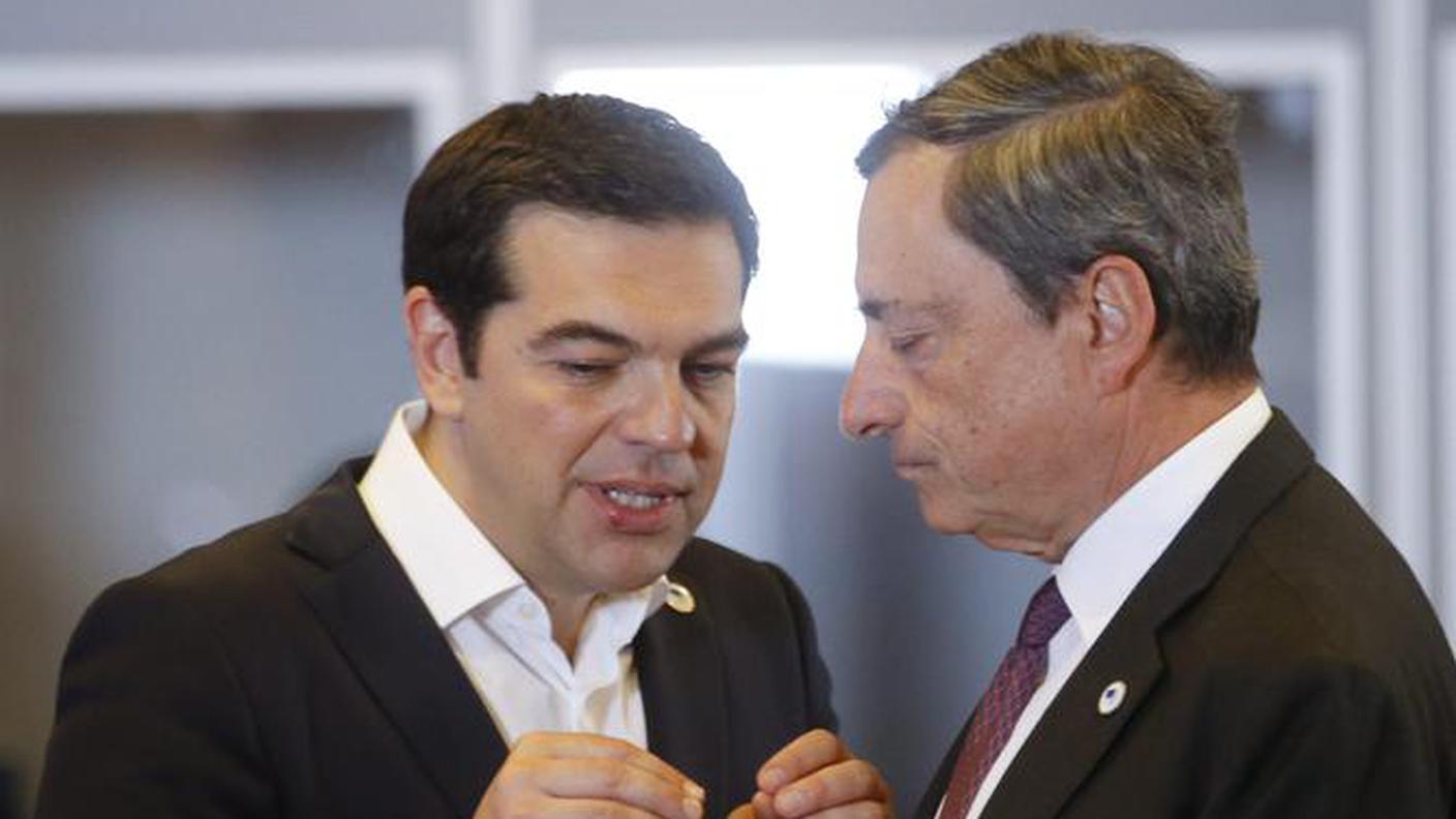 Alexis Tsipras e Mario Draghi