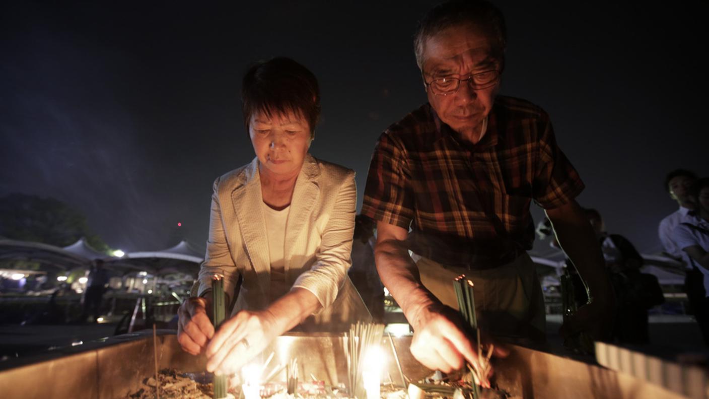 La cerimonia di commemorazione a Hiroshima