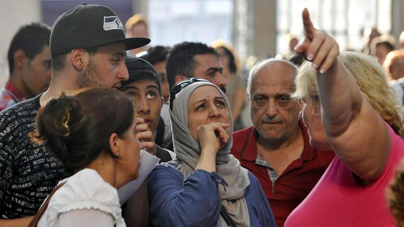Immigrati alla stazione di Budapest