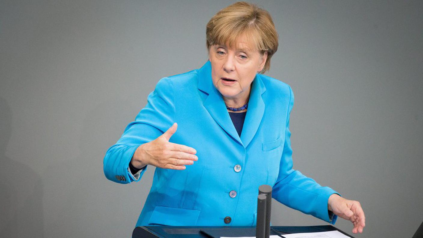 La cancelliera tedesca Angela Merkel al Parlamento federale tedesco