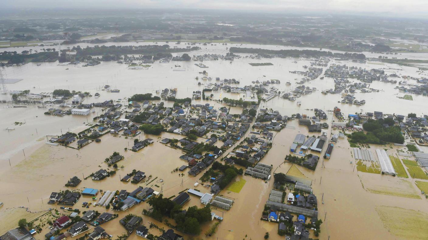 Joso, nella prefettura di Ibaraki, è stato completamente allagato