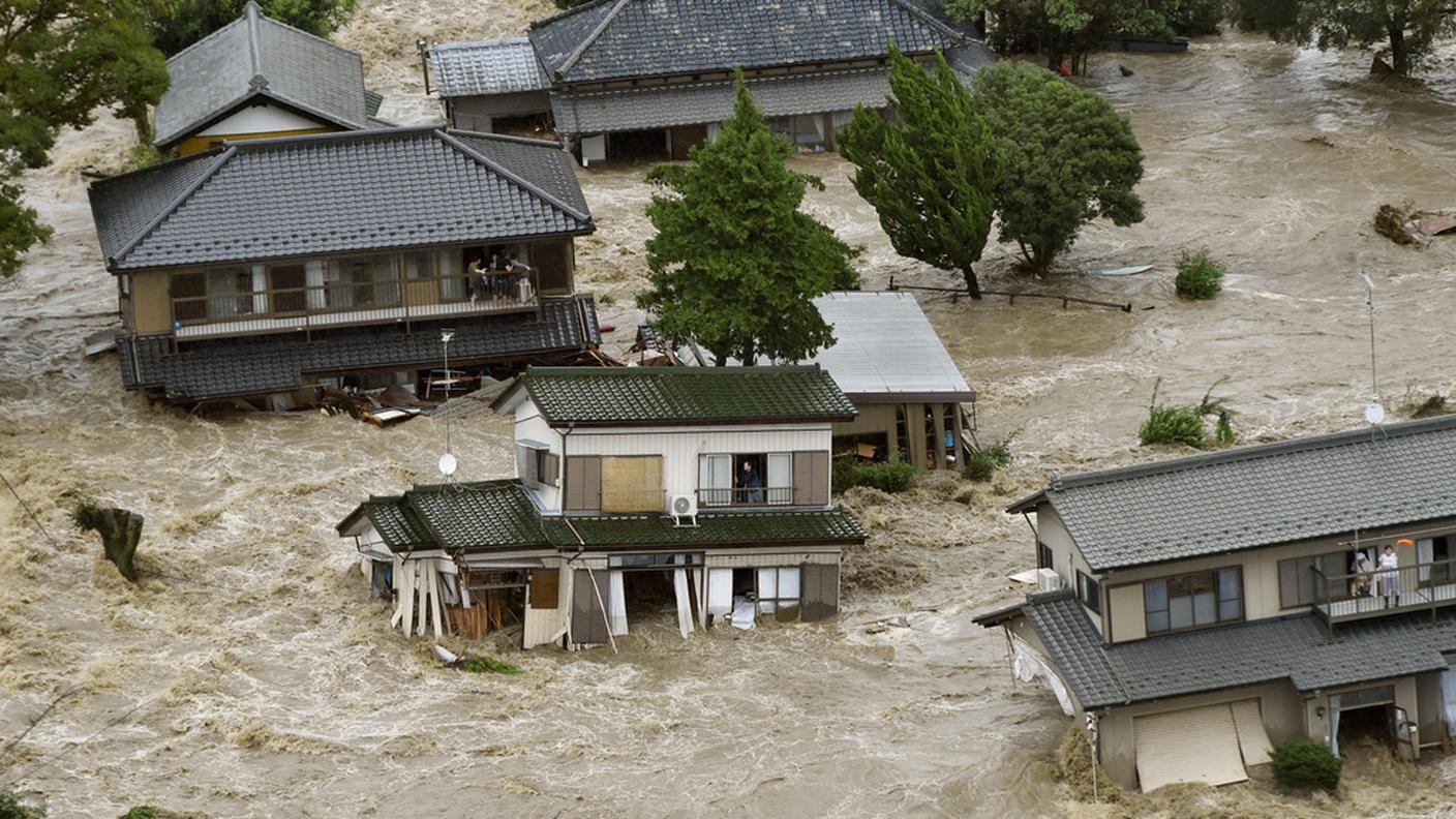 La cittadina di Joso sott'acqua