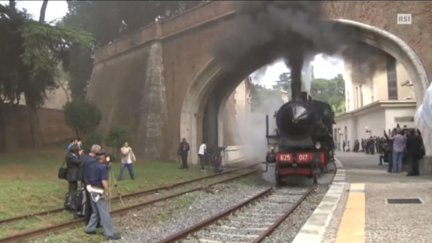 La partenza dalla stazione del Vaticano