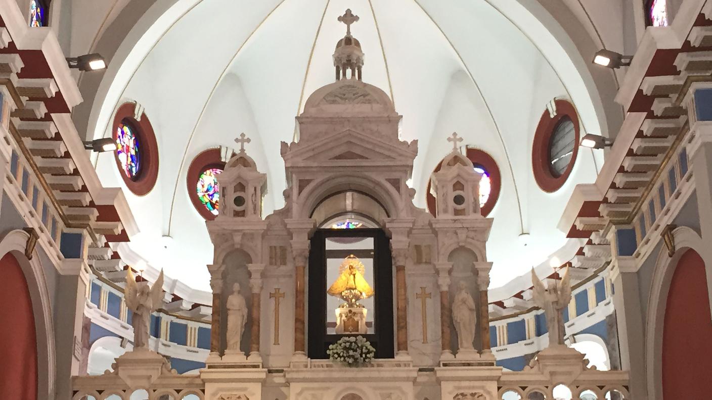La statua della Madonna della Carità al Santuario del Cobre