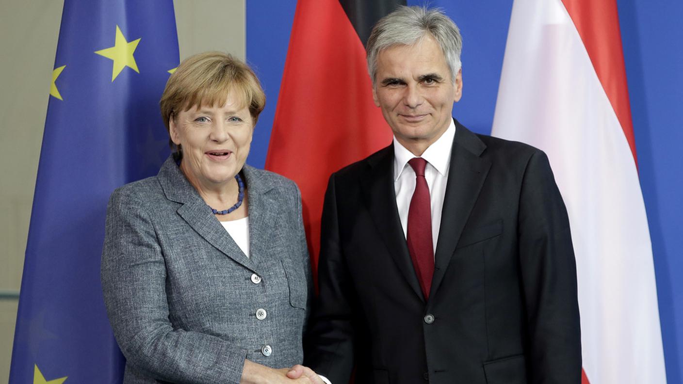 Merkel e Faymann in conferenza stampa a Berlino