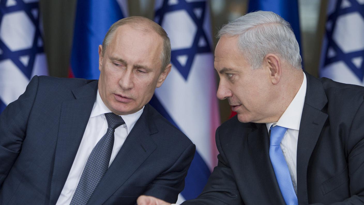 Il presidente russo Vladimir Putin e il premier israeliano Benjamin Netanyahu (foto d'archivio)