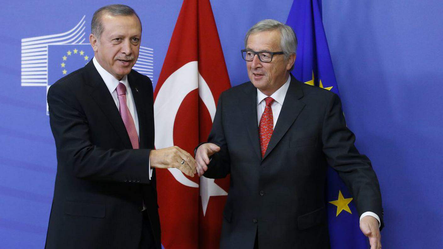 Recep Tayyip Erdogan e Jean Claude Juncker