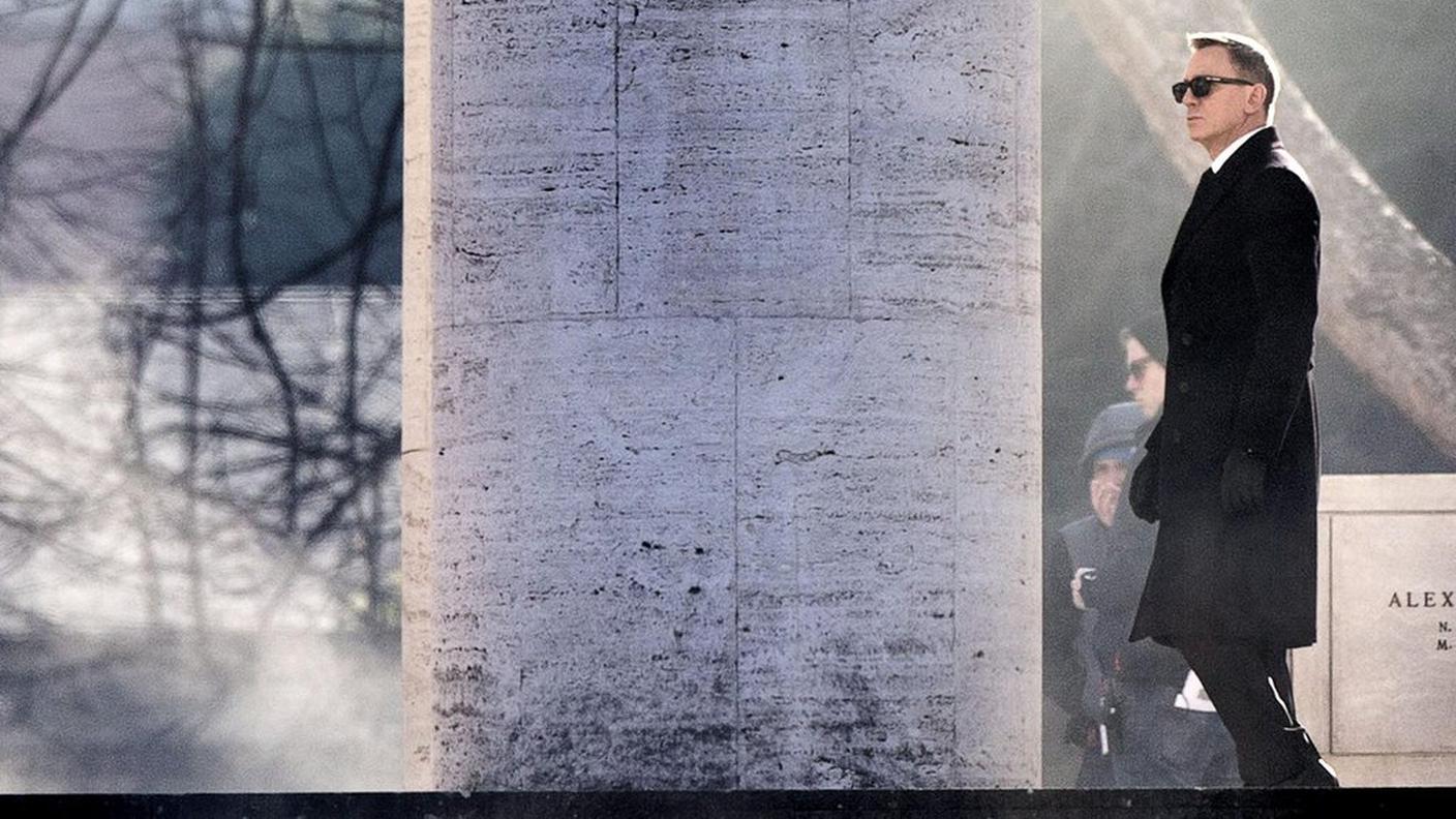 Un'immagine scattata sempre a Roma durante le riprese del film "Spectre"