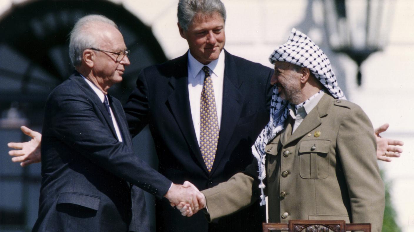 Nel 1993: Rabin, Clinton, Arafat